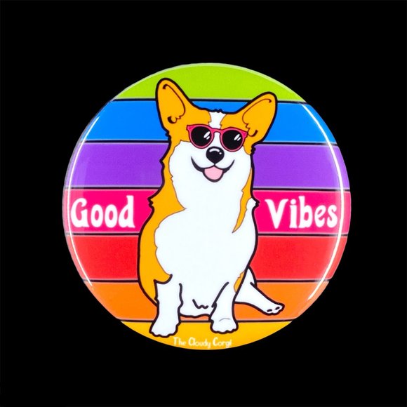 Corgi Dog Good Vibes Rainbow Art Bottle Opener - Picture 2 of 4
